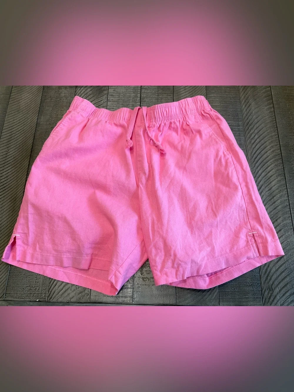 Goodlife Linen Blend Drawstring Shorts Pink Men’s Large NWT Resort Coastal